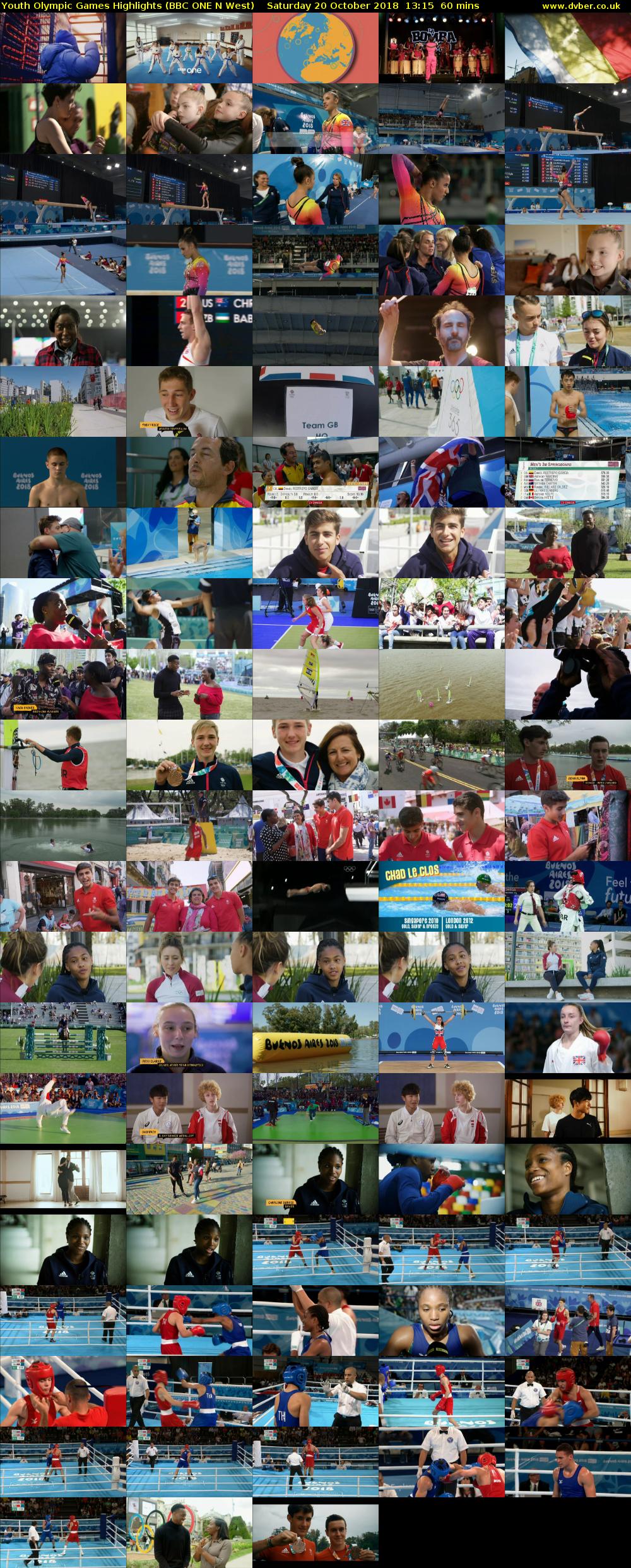 Youth Olympic Games Highlights (BBC ONE N West) Saturday 20 October 2018 13:15 - 14:15