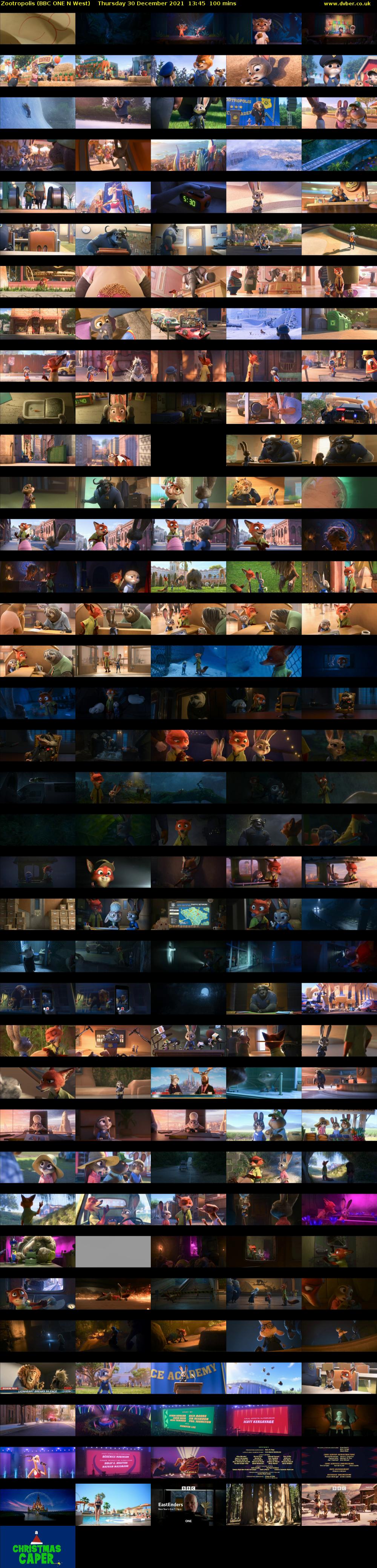 Zootropolis (BBC ONE N West) Thursday 30 December 2021 13:45 - 15:25