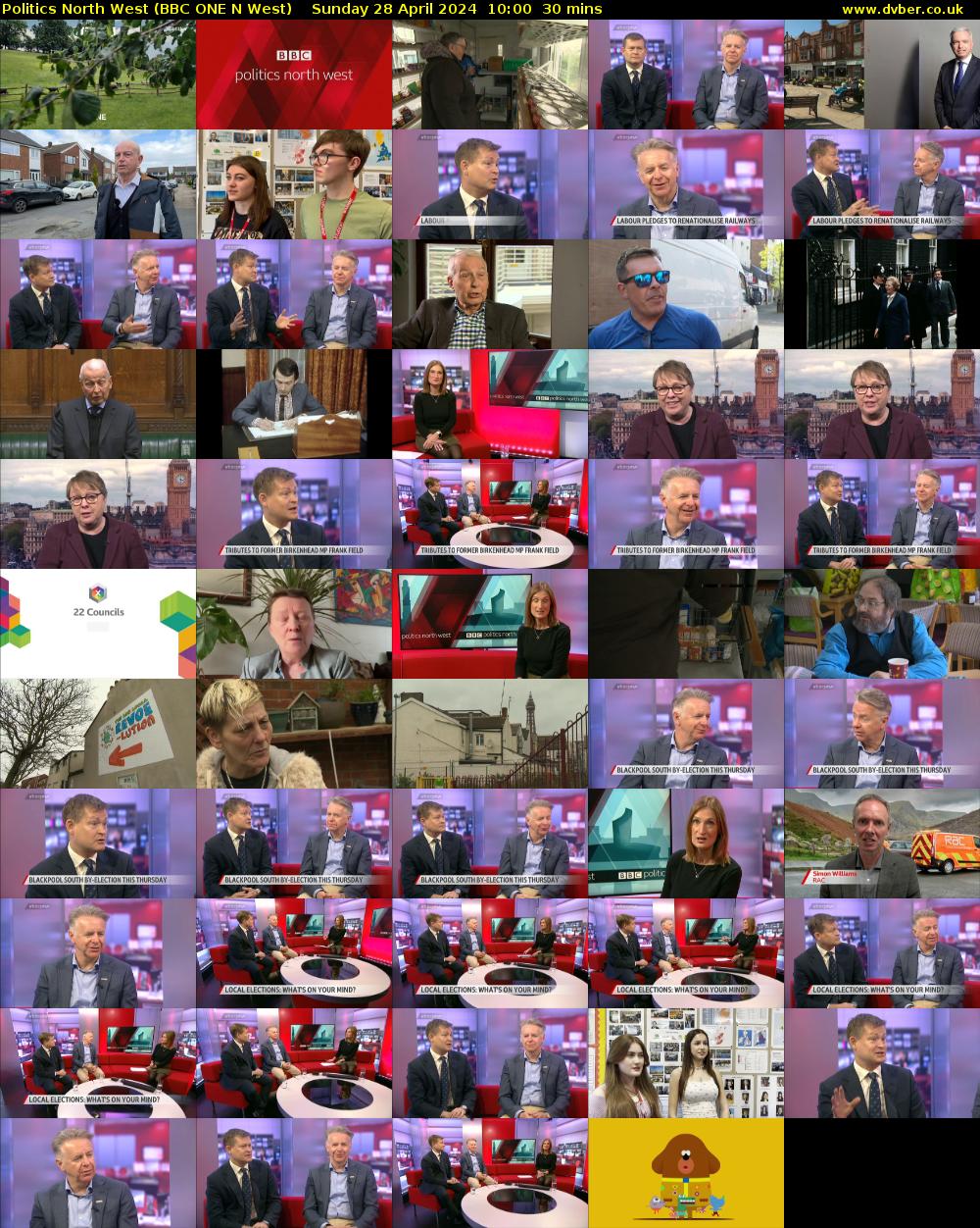 politics north west (BBC ONE N West) Sunday 28 April 2024 10:00 - 10:30