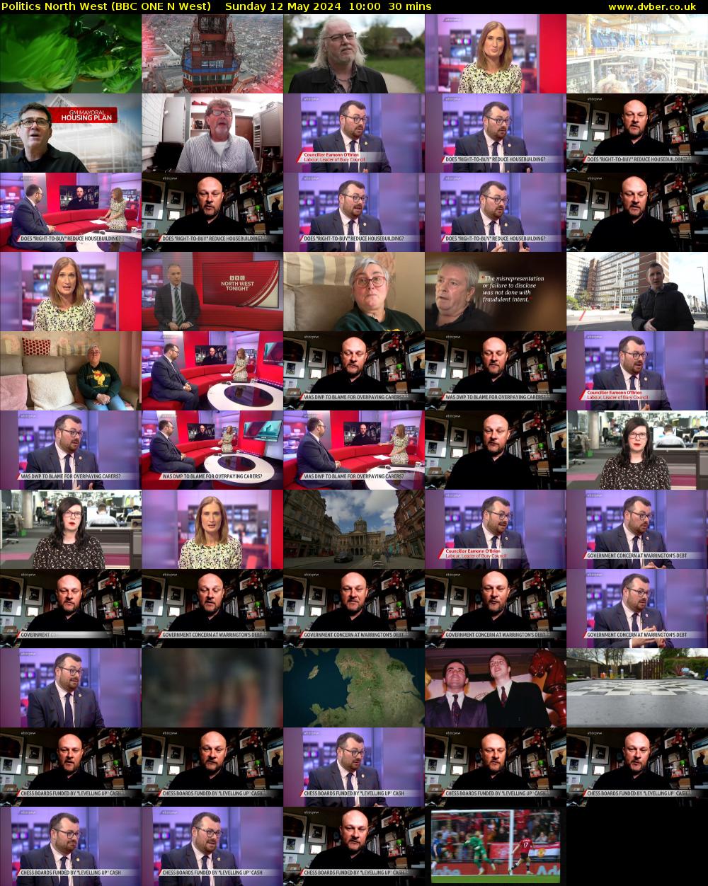 politics north west (BBC ONE N West) Sunday 12 May 2024 10:00 - 10:30