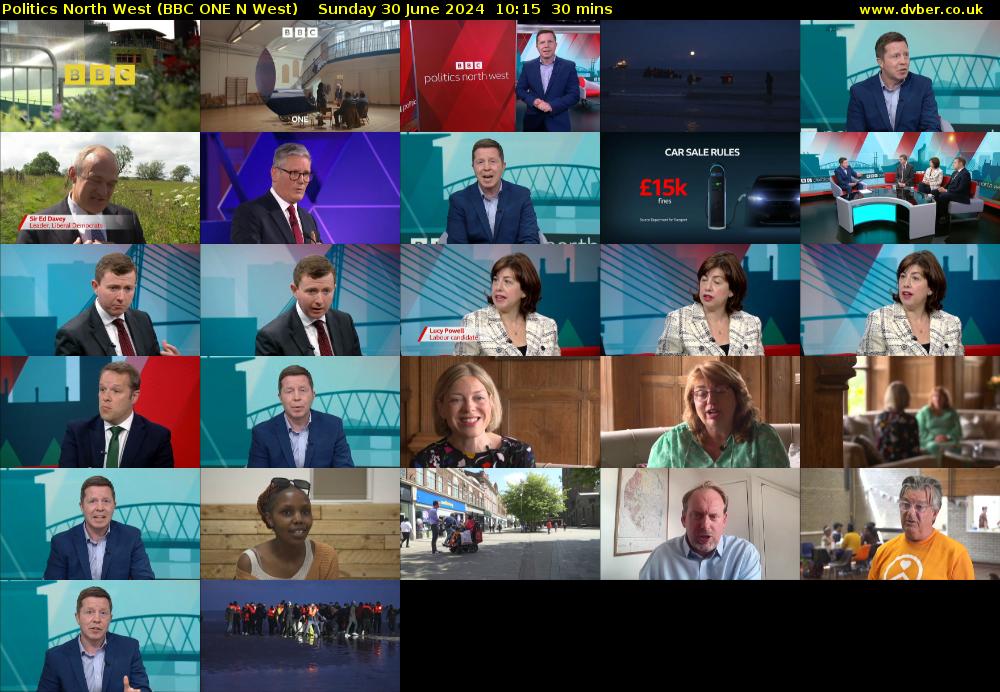 politics north west (BBC ONE N West) Sunday 30 June 2024 10:15 - 10:45