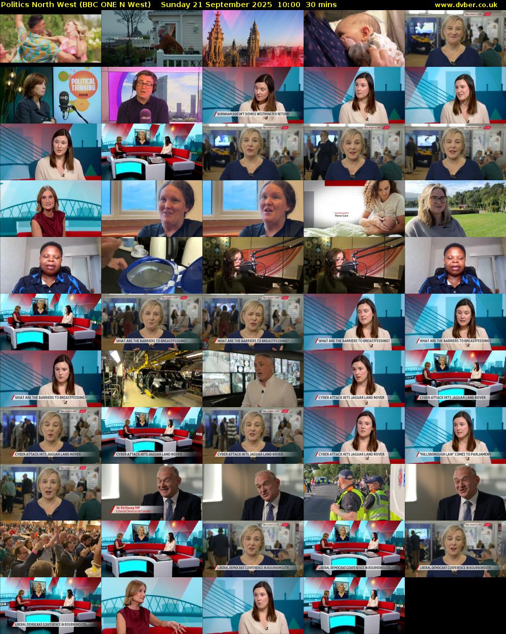 politics north west (BBC ONE N West) Sunday 21 September 2025 10:00 - 10:30