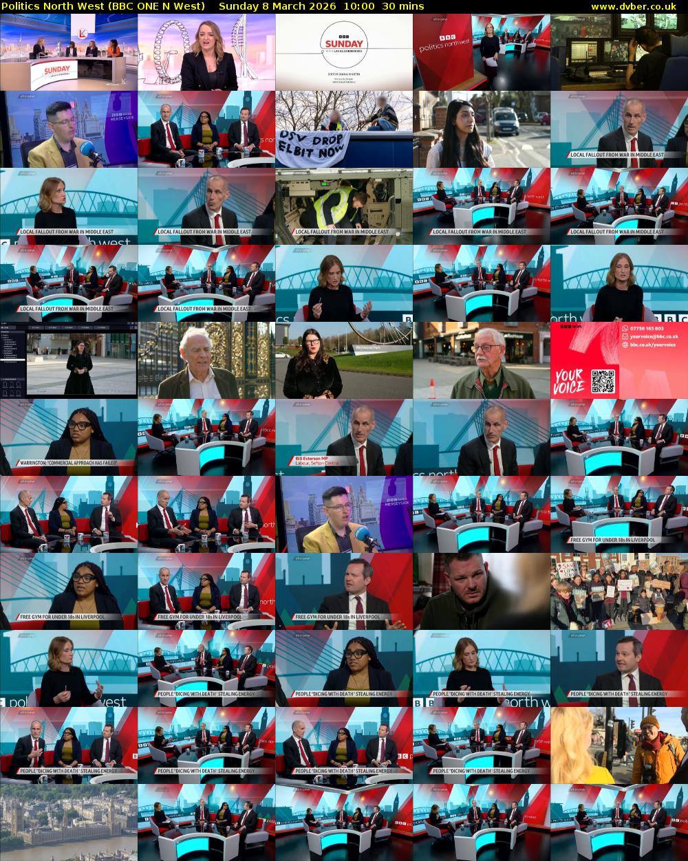 politics north west (BBC ONE N West) Sunday 8 March 2026 10:00 - 10:30