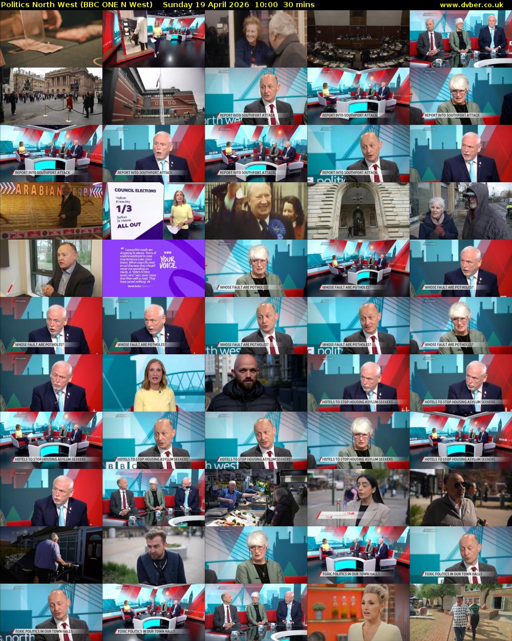 politics north west (BBC ONE N West) Sunday 19 April 2026 10:00 - 10:30