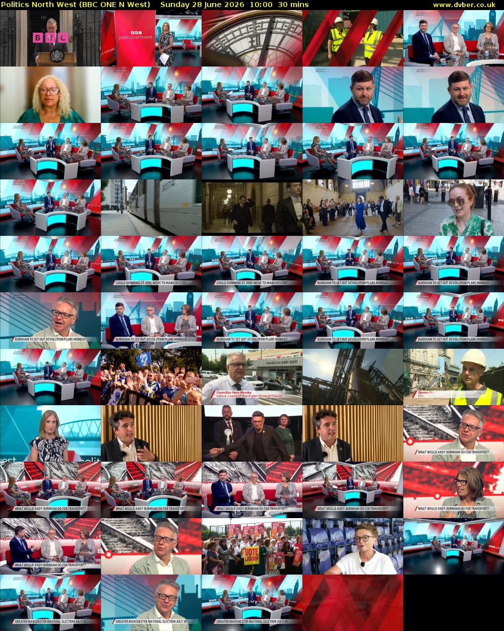 politics north west (BBC ONE N West) Sunday 28 June 2026 10:00 - 10:30
