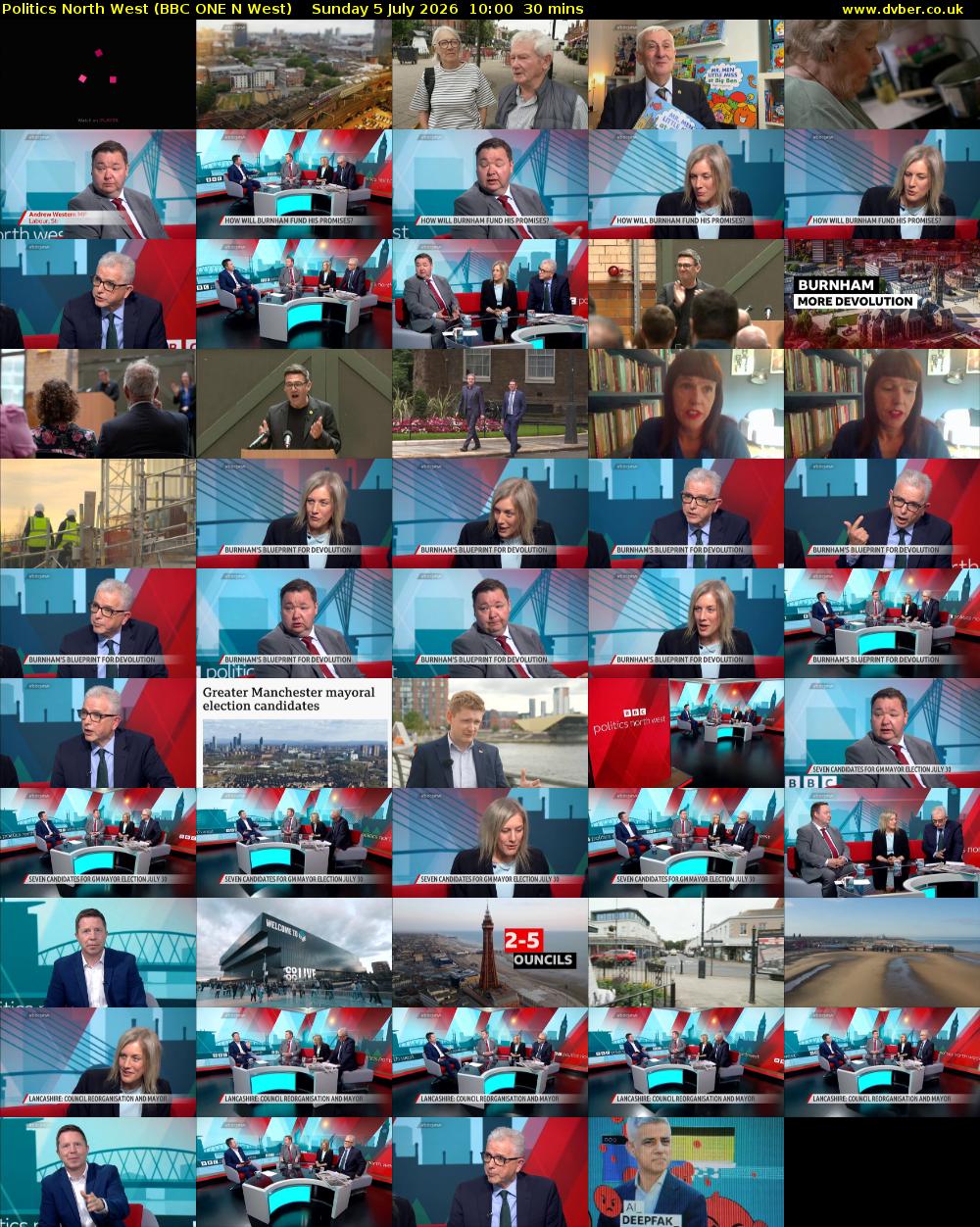 politics north west (BBC ONE N West) Sunday 5 July 2026 10:00 - 10:30