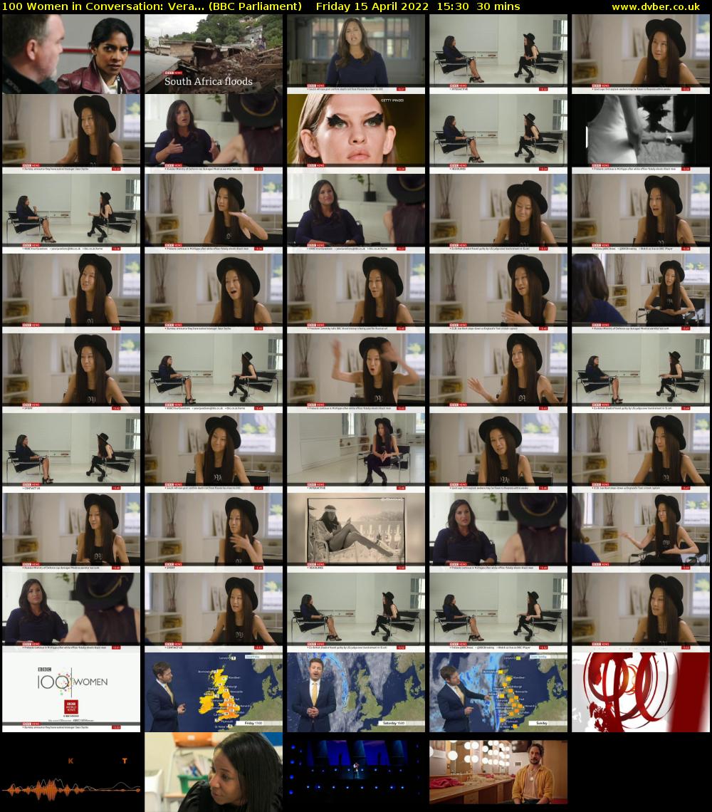 100 Women in Conversation: Vera... (BBC Parliament) Friday 15 April 2022 15:30 - 16:00