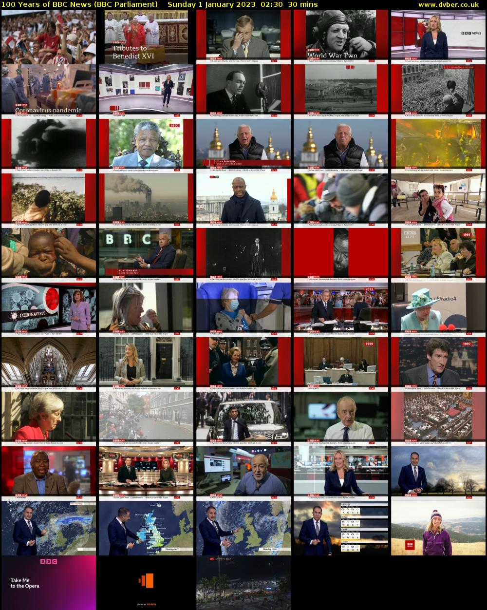 100 Years of BBC News (BBC Parliament) Sunday 1 January 2023 02:30 - 03:00