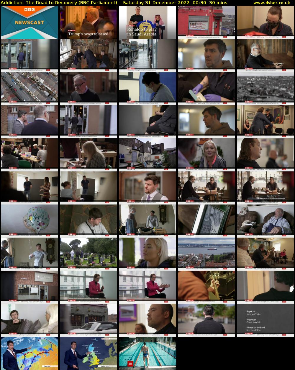 Addiction: The Road to Recovery (BBC Parliament) Saturday 31 December 2022 00:30 - 01:00
