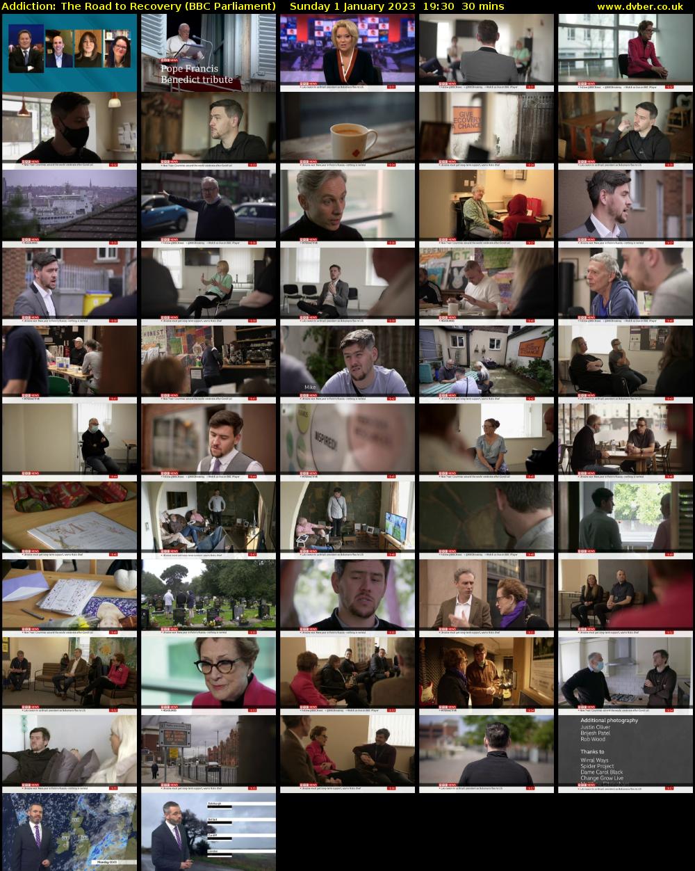 Addiction: The Road to Recovery (BBC Parliament) Sunday 1 January 2023 19:30 - 20:00