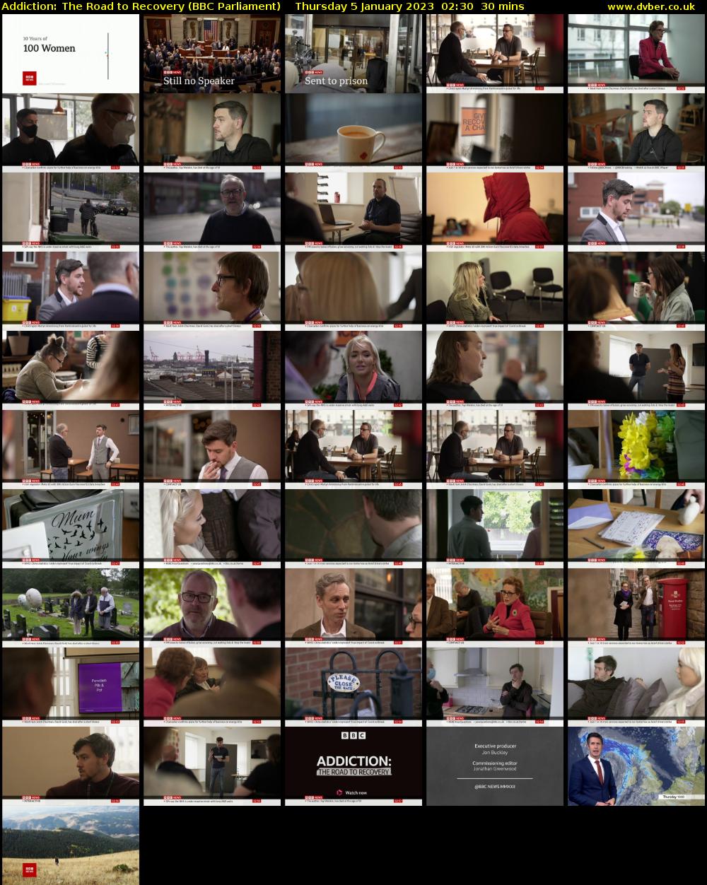 Addiction: The Road to Recovery (BBC Parliament) Thursday 5 January 2023 02:30 - 03:00