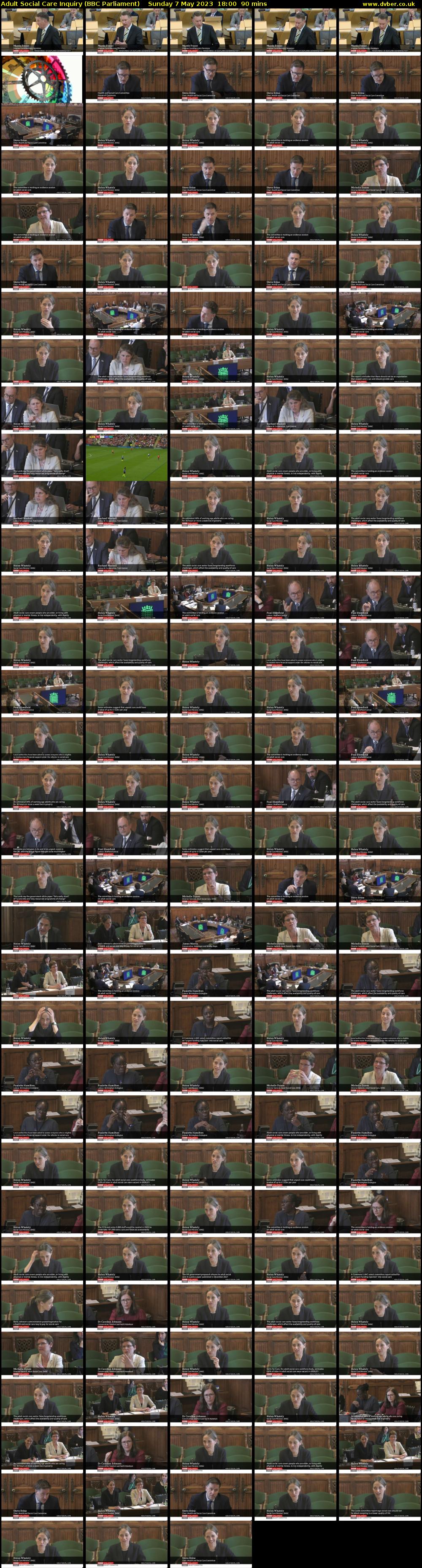 Adult Social Care Inquiry (BBC Parliament) Sunday 7 May 2023 18:00 - 19:30