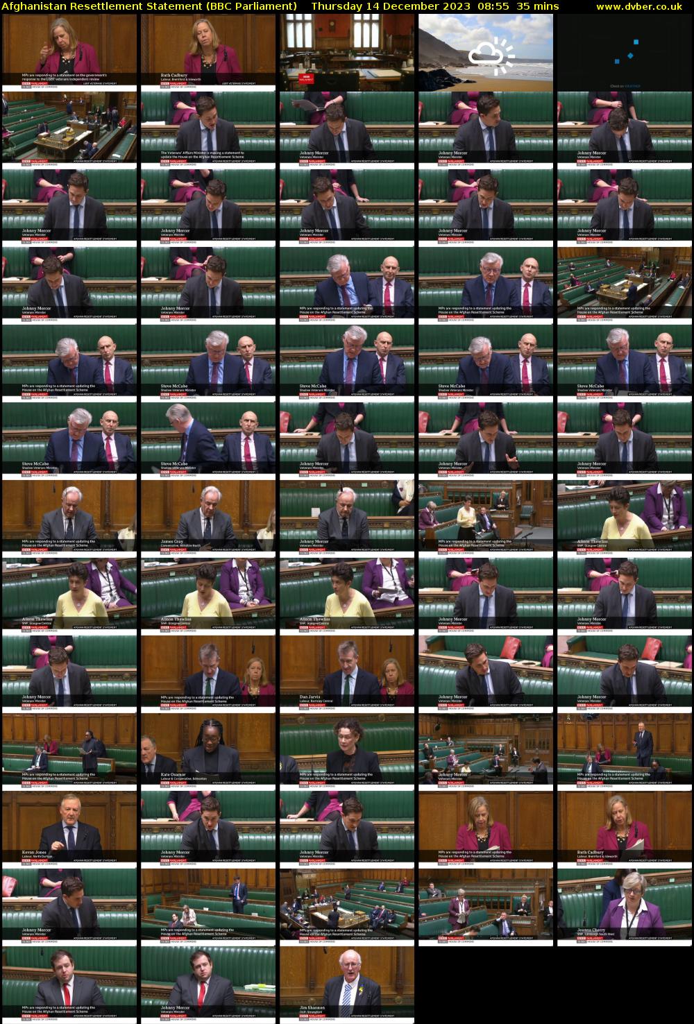 Afghanistan Resettlement Statement (BBC Parliament) Thursday 14 December 2023 08:55 - 09:30