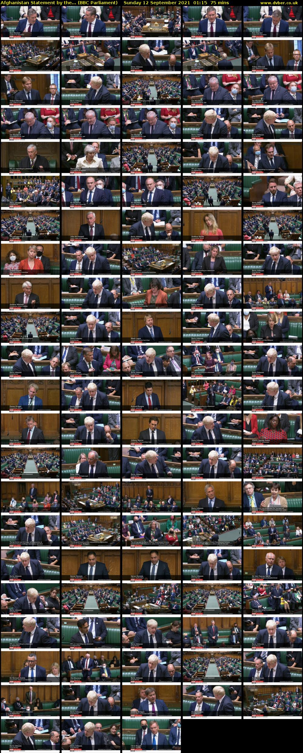 Afghanistan Statement by the... (BBC Parliament) Sunday 12 September 2021 01:15 - 02:30