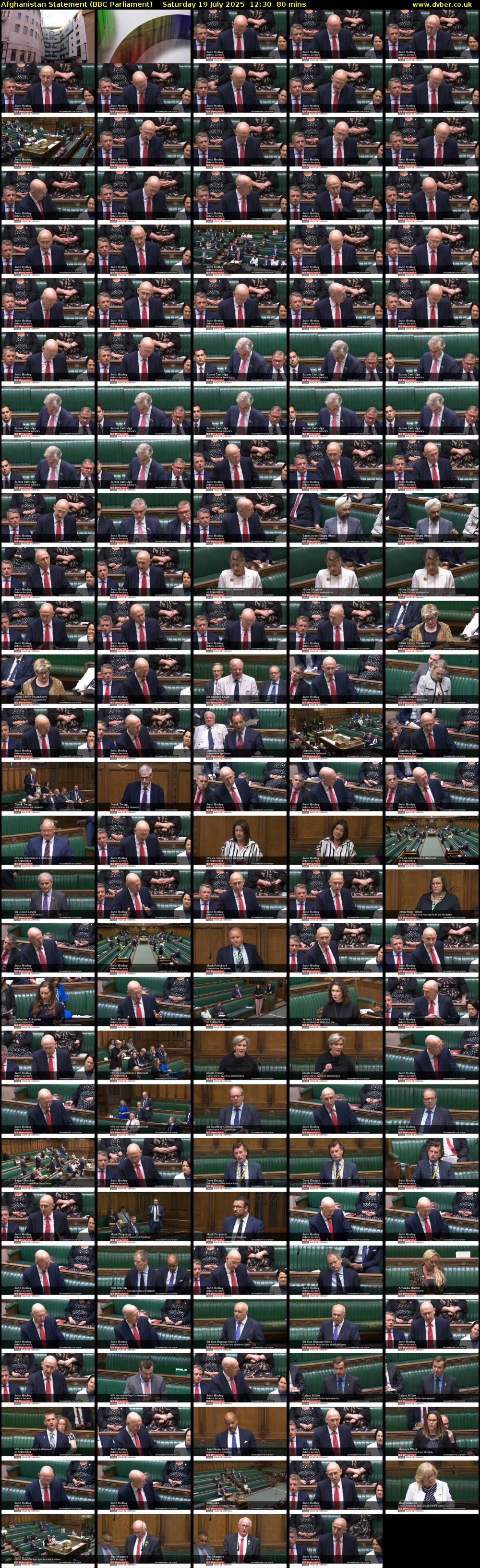Afghanistan Statement (BBC Parliament) Saturday 19 July 2025 12:30 - 13:50