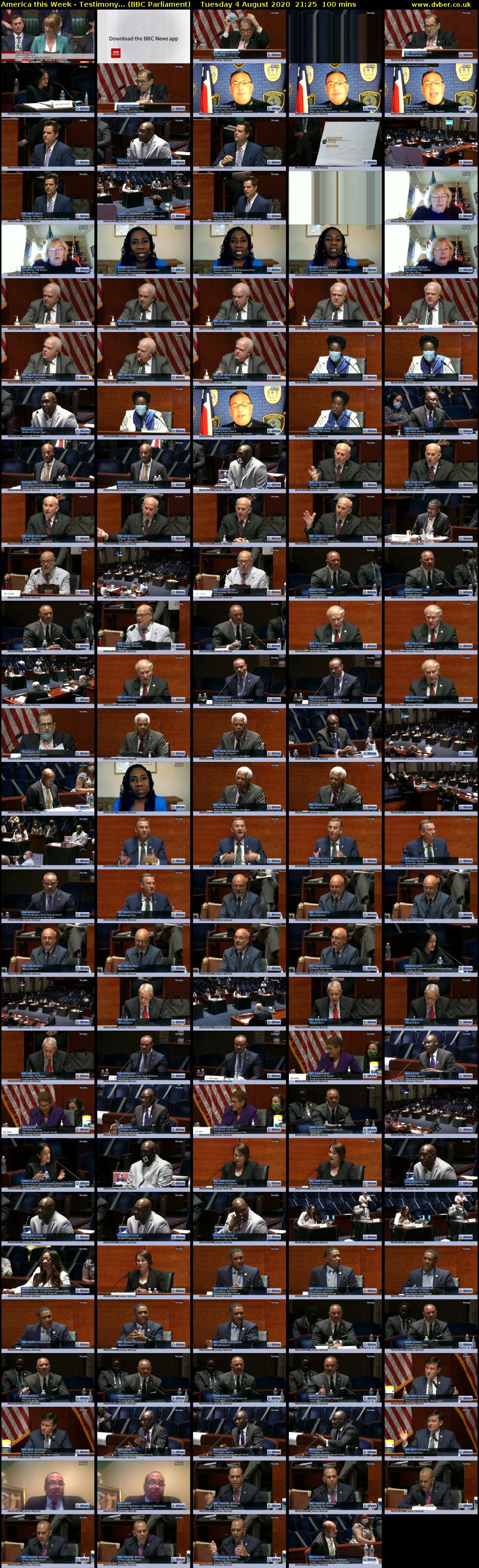 America This Week - Testimony... (BBC Parliament) Tuesday 4 August 2020 21:25 - 23:05