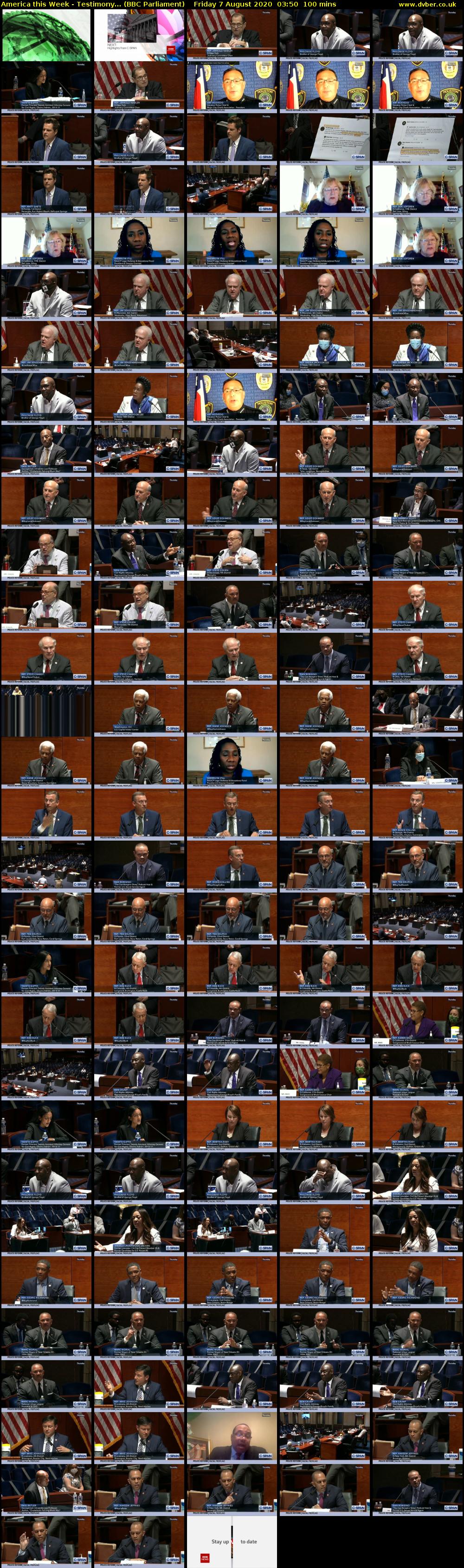 America This Week - Testimony... (BBC Parliament) Friday 7 August 2020 03:50 - 05:30