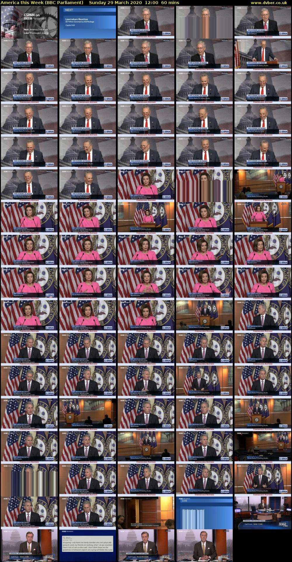 America This Week (BBC Parliament) Sunday 29 March 2020 12:00 - 13:00