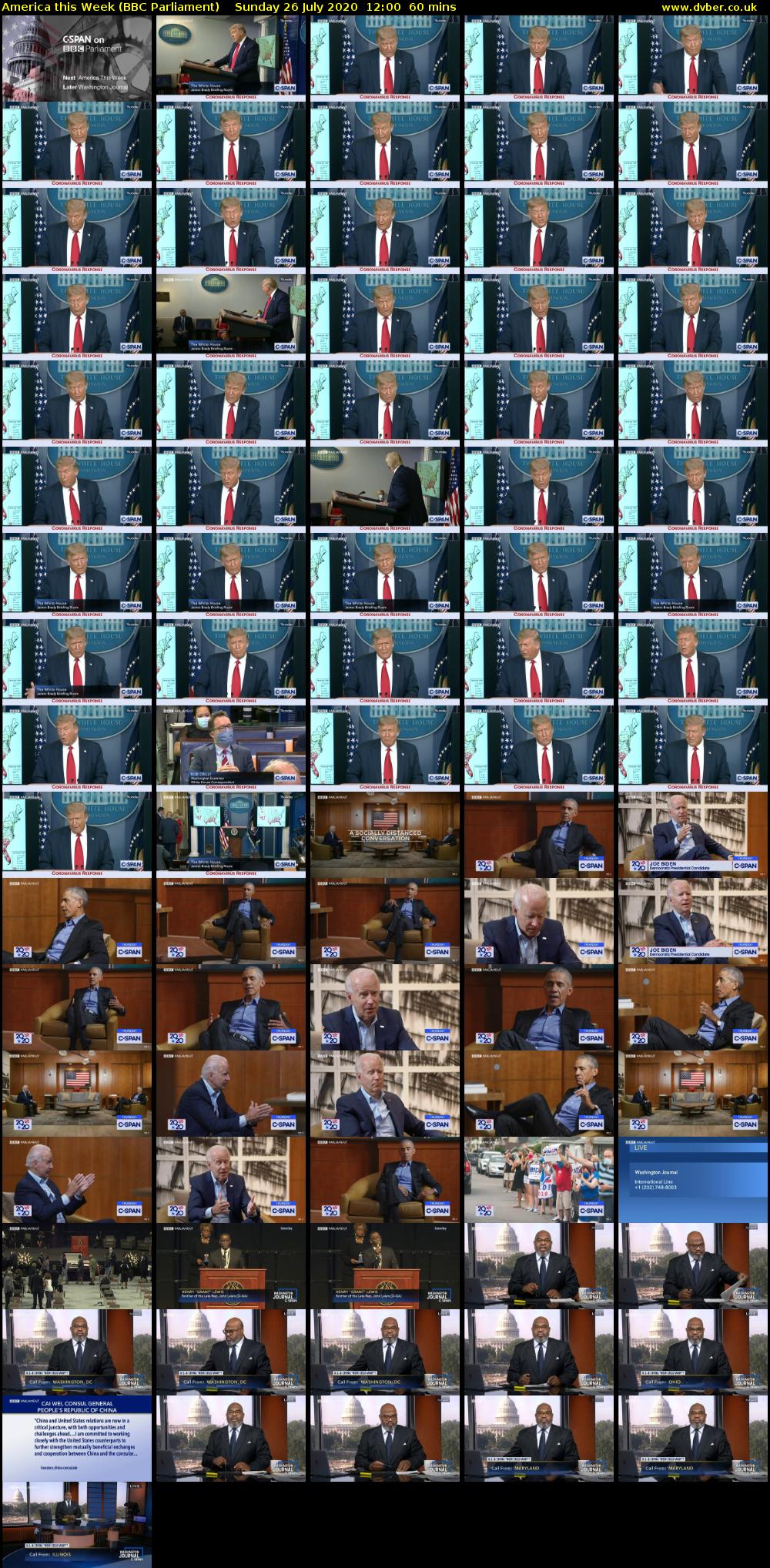 America This Week (BBC Parliament) Sunday 26 July 2020 12:00 - 13:00