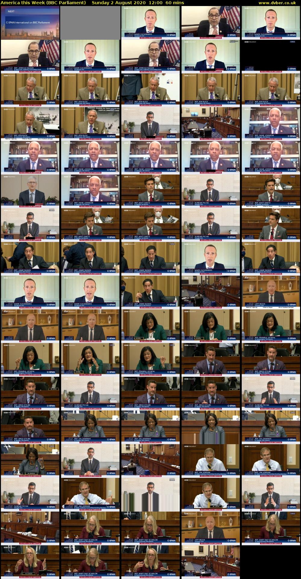 America This Week (BBC Parliament) Sunday 2 August 2020 12:00 - 13:00