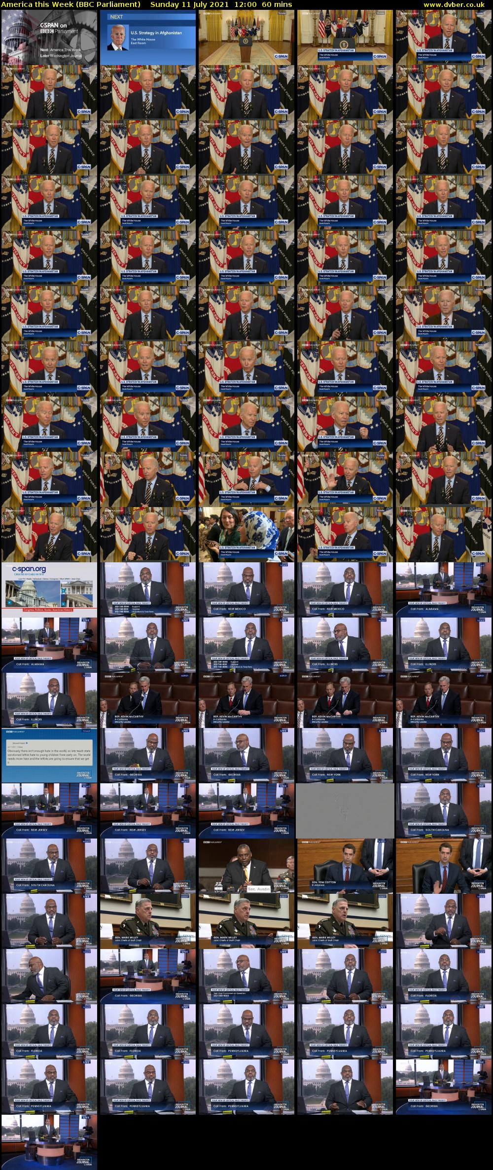 America This Week (BBC Parliament) Sunday 11 July 2021 12:00 - 13:00