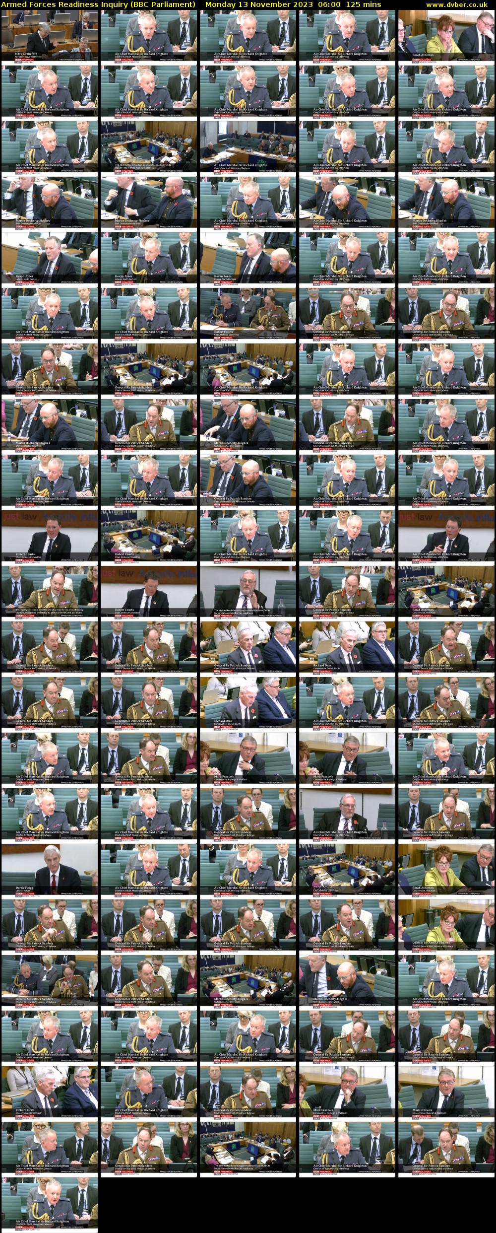 Armed Forces Readiness Inquiry (BBC Parliament) Monday 13 November 2023 06:00 - 08:05