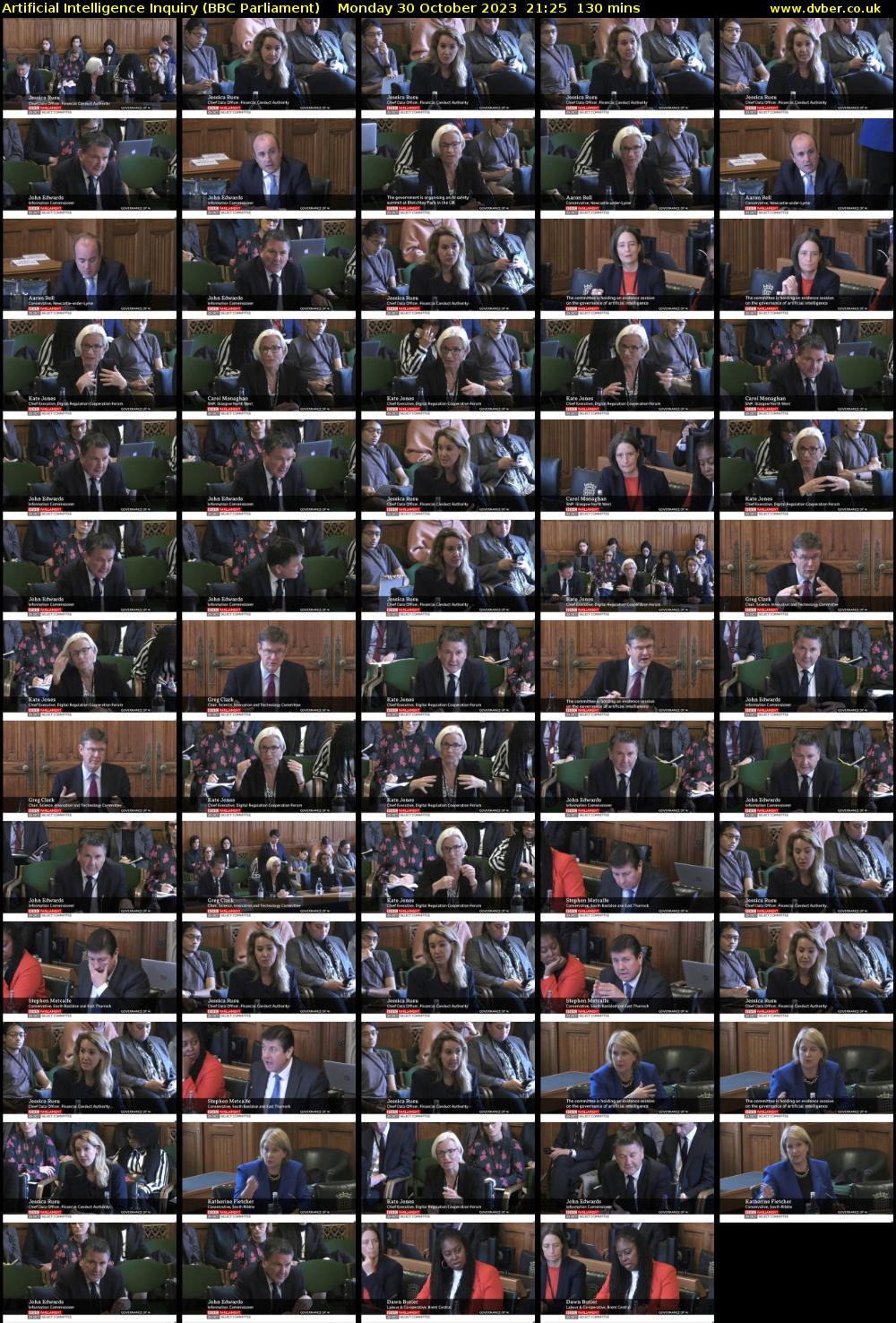 Artificial Intelligence Inquiry (BBC Parliament) Monday 30 October 2023 21:25 - 23:35