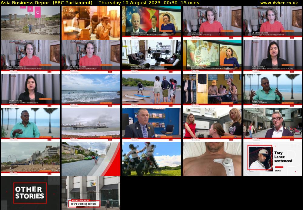 Asia Business Report (BBC Parliament) Thursday 10 August 2023 00:30 - 00:45