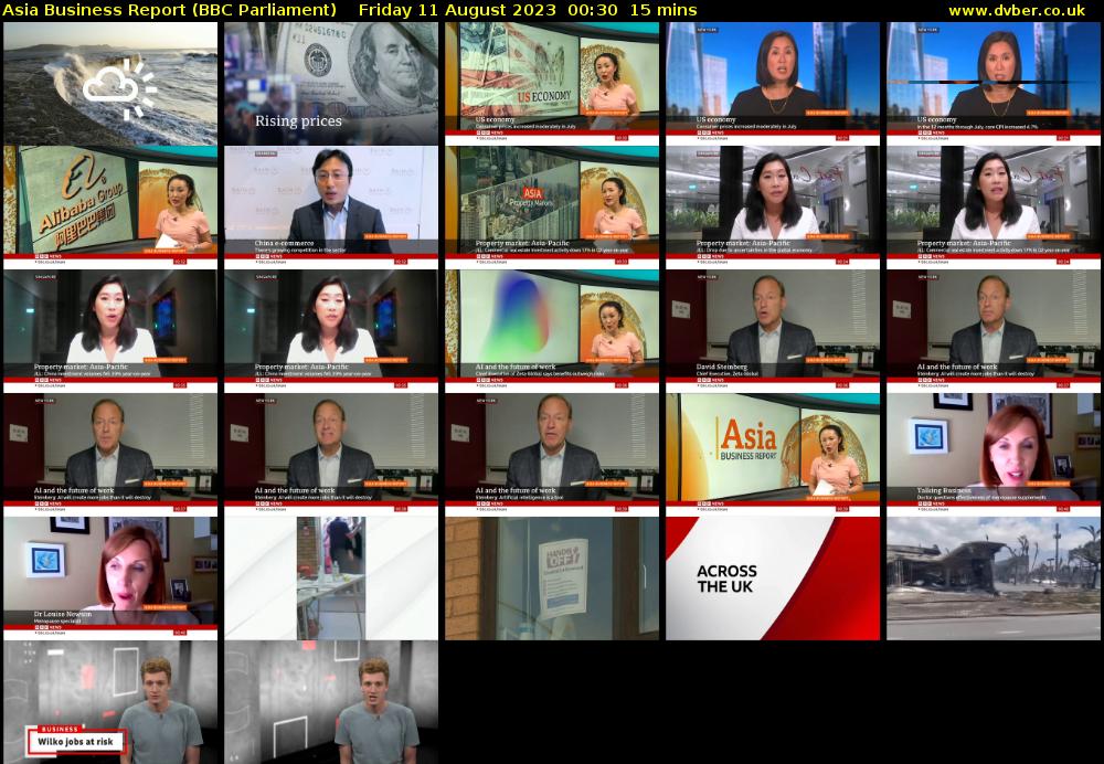 Asia Business Report (BBC Parliament) Friday 11 August 2023 00:30 - 00:45