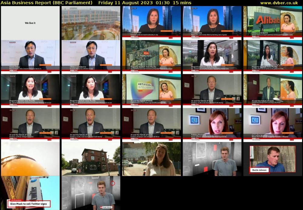 Asia Business Report (BBC Parliament) Friday 11 August 2023 01:30 - 01:45