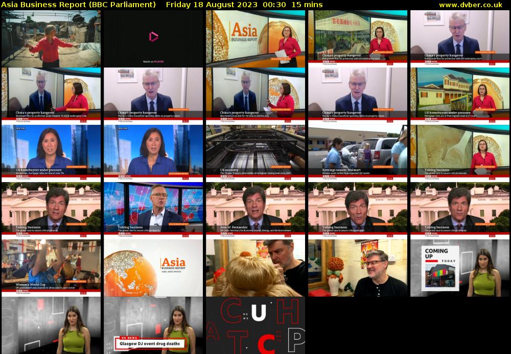 Asia Business Report (BBC Parliament) Friday 18 August 2023 00:30 - 00:45
