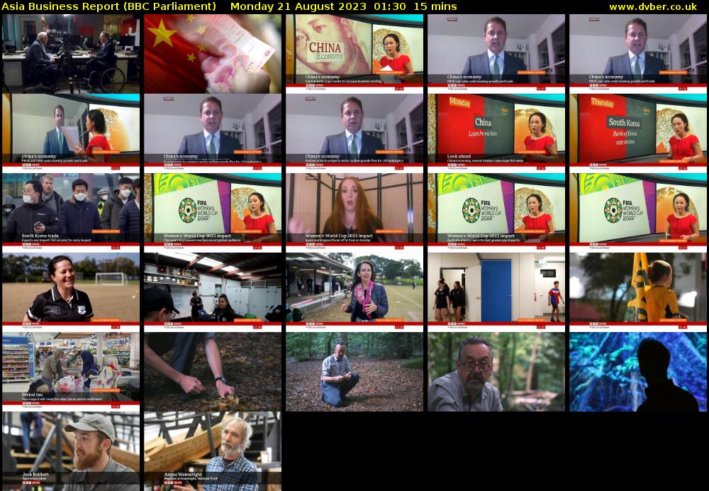Asia Business Report (BBC Parliament) Monday 21 August 2023 01:30 - 01:45