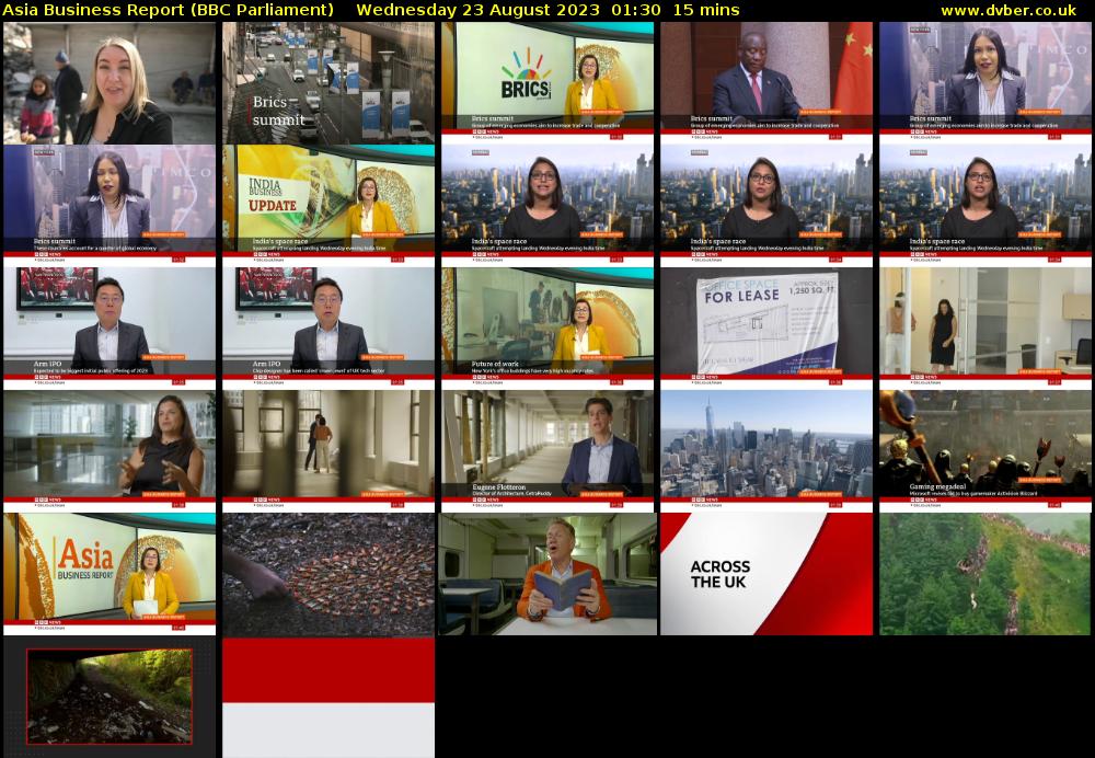 Asia Business Report (BBC Parliament) Wednesday 23 August 2023 01:30 - 01:45