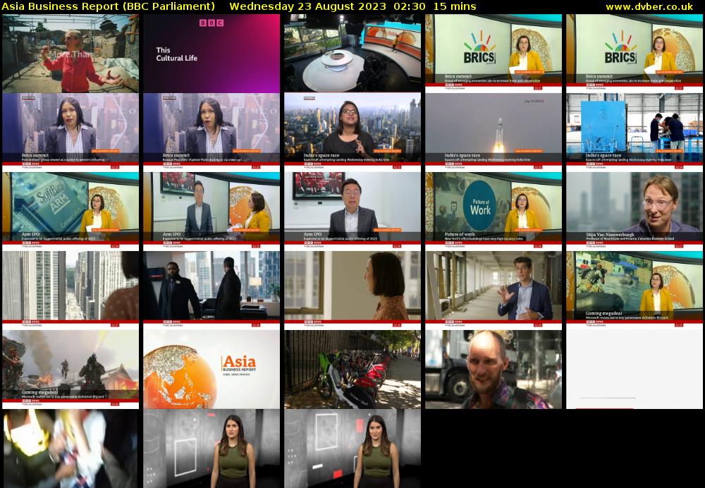 Asia Business Report (BBC Parliament) Wednesday 23 August 2023 02:30 - 02:45