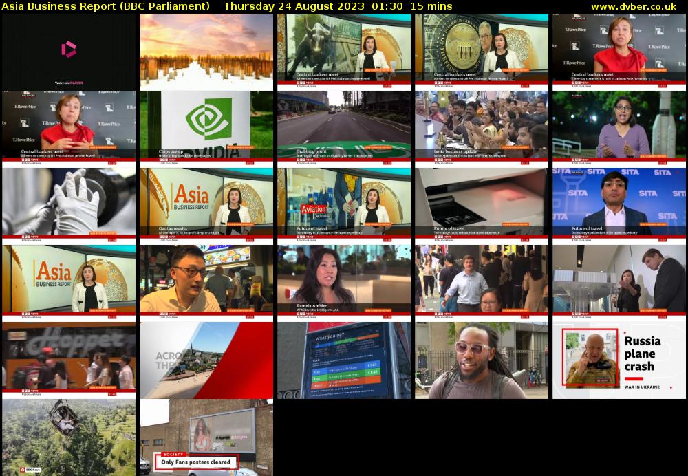 Asia Business Report (BBC Parliament) Thursday 24 August 2023 01:30 - 01:45