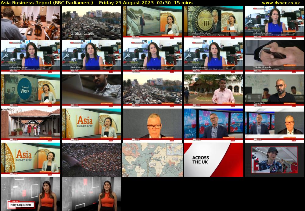 Asia Business Report (BBC Parliament) Friday 25 August 2023 02:30 - 02:45