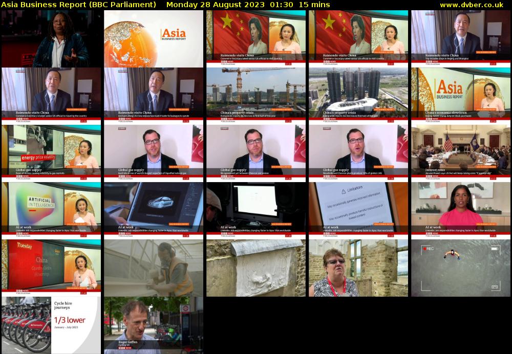 Asia Business Report (BBC Parliament) Monday 28 August 2023 01:30 - 01:45