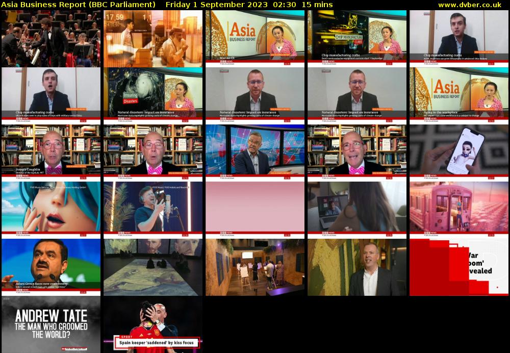 Asia Business Report (BBC Parliament) Friday 1 September 2023 02:30 - 02:45