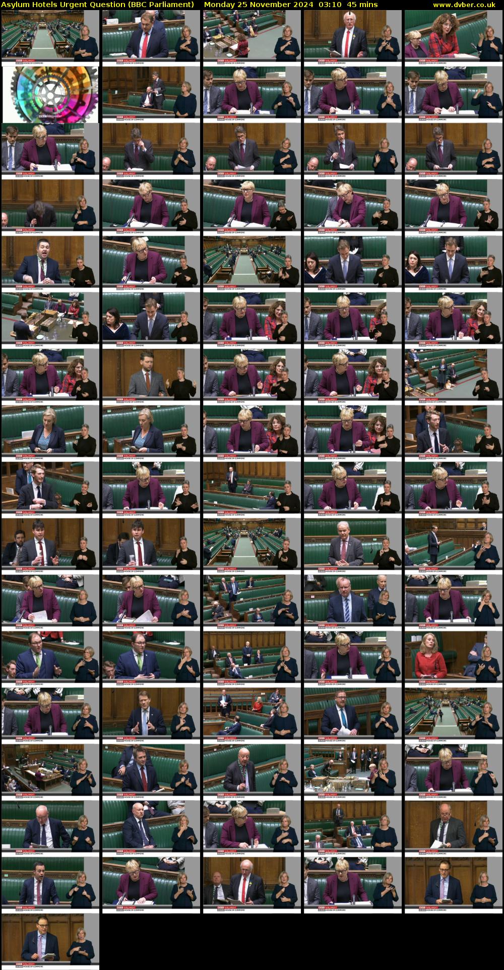 Asylum Hotels Urgent Question (BBC Parliament) Monday 25 November 2024 03:10 - 03:55