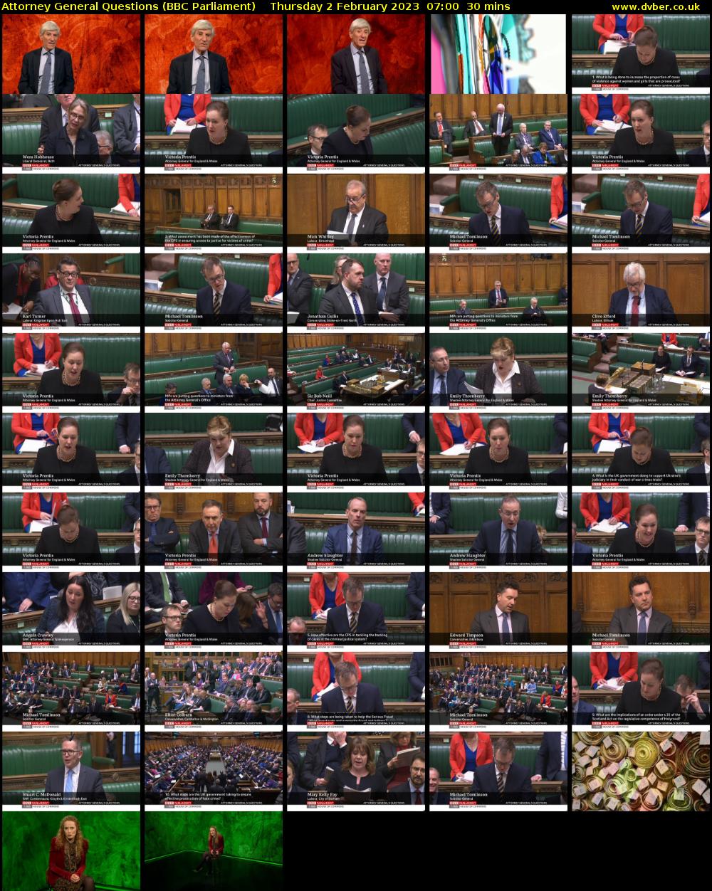 Attorney General Questions (BBC Parliament) Thursday 2 February 2023 07:00 - 07:30
