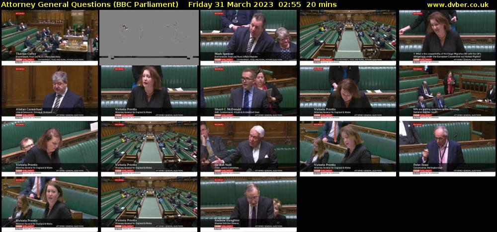 Attorney General Questions (BBC Parliament) Friday 31 March 2023 02:55 - 03:15