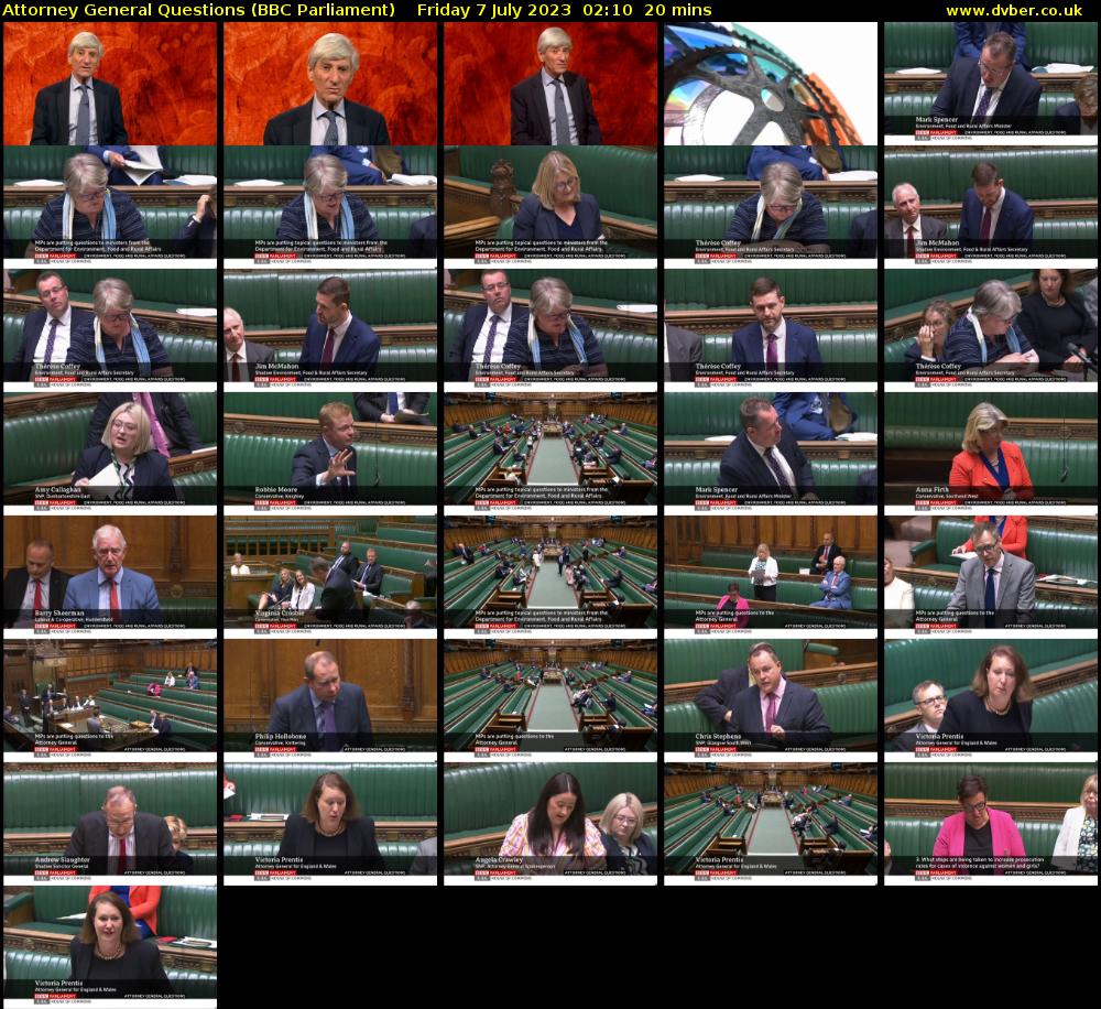 Attorney General Questions (BBC Parliament) Friday 7 July 2023 02:10 - 02:30
