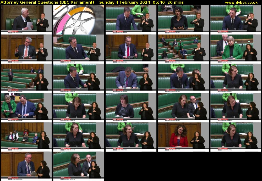 Attorney General Questions (BBC Parliament) Sunday 4 February 2024 05:40 - 06:00