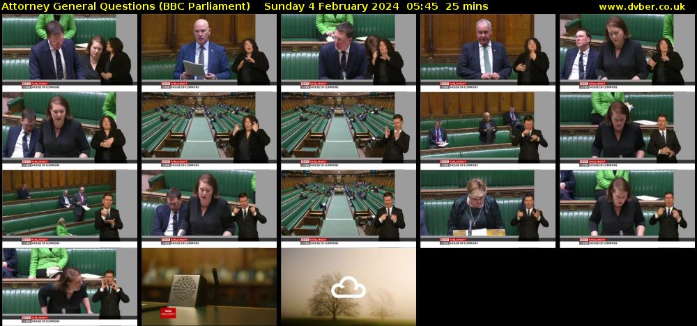 Attorney General Questions (BBC Parliament) Sunday 4 February 2024 05:45 - 06:10