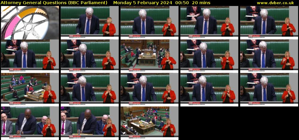 Attorney General Questions (BBC Parliament) Monday 5 February 2024 00:50 - 01:10