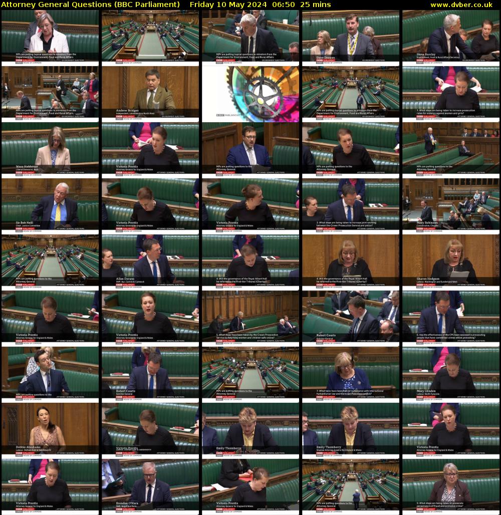 Attorney General Questions (BBC Parliament) Friday 10 May 2024 06:50 - 07:15