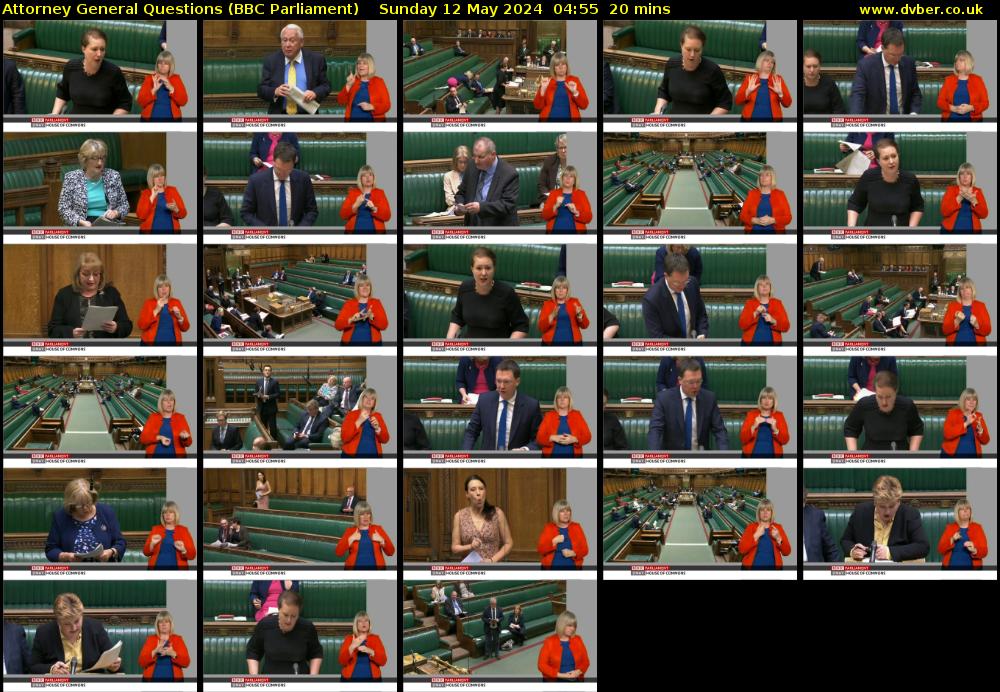 Attorney General Questions (BBC Parliament) Sunday 12 May 2024 04:55 - 05:15