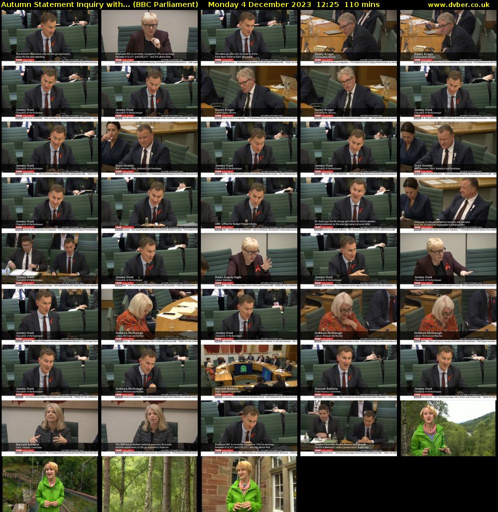 Autumn Statement Inquiry with... (BBC Parliament) Monday 4 December 2023 12:25 - 14:15