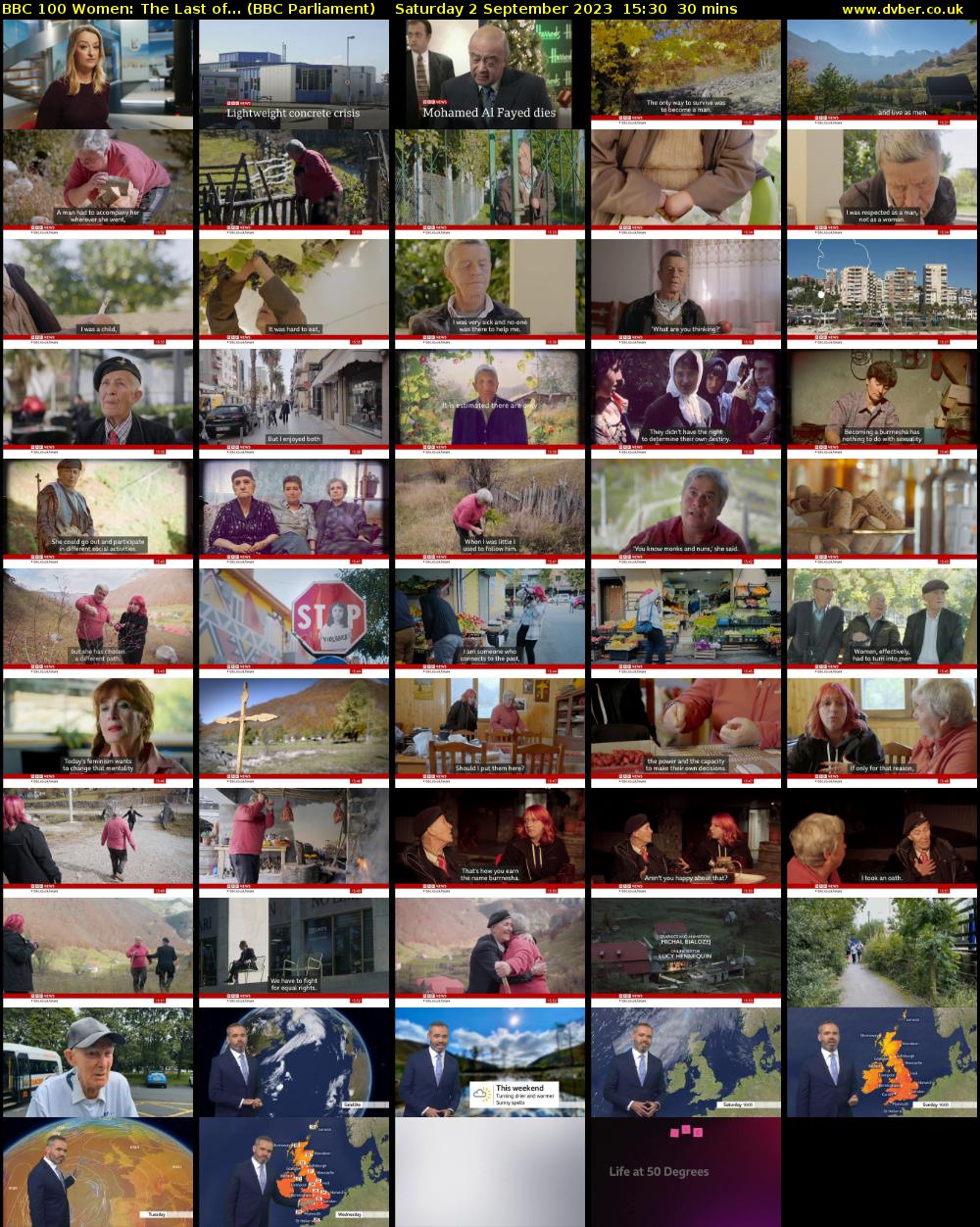 BBC 100 Women: The Last of... (BBC Parliament) Saturday 2 September 2023 15:30 - 16:00