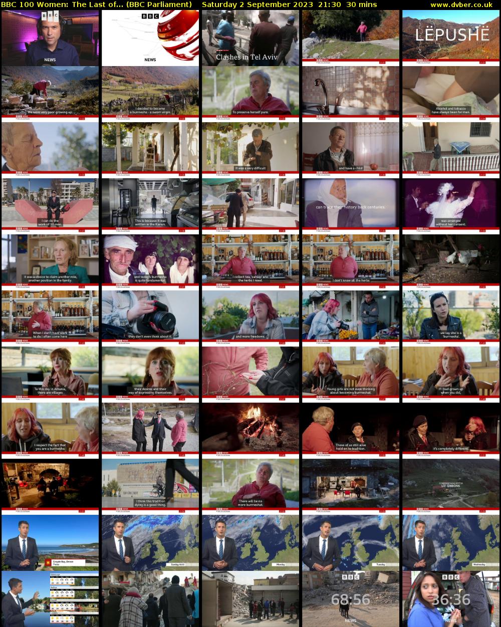 BBC 100 Women: The Last of... (BBC Parliament) Saturday 2 September 2023 21:30 - 22:00